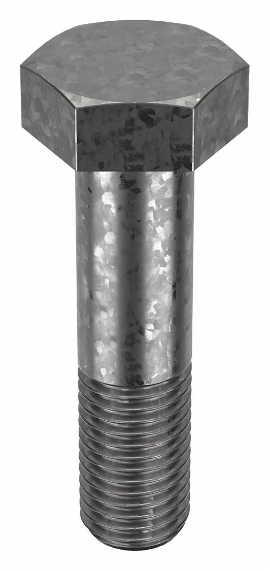 Structural Bolt: Steel, A325 Type 1, Hot Dipped Galvanized, 1"-8 Thread Size, 4 in lg, 5 PK