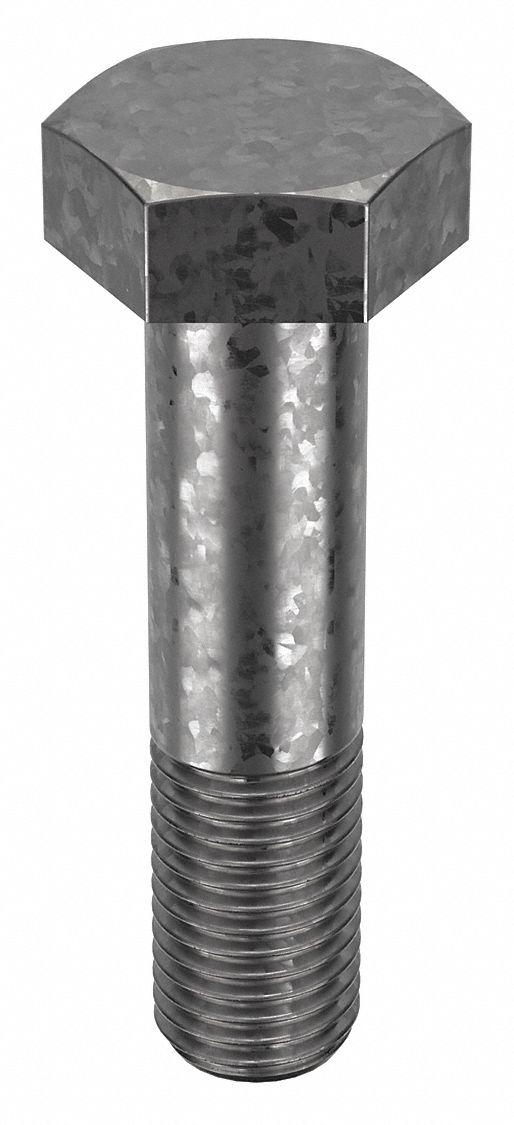 Structural Bolt: Steel, A325 Type 1, Hot Dipped Galvanized, 1"-8 Thread Size, 4 1/4 in lg, 5 PK