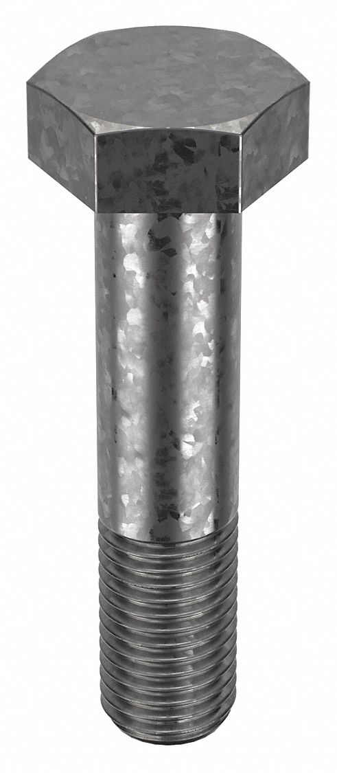 Structural Bolt: Steel, A325 Type 1, Hot Dipped Galvanized, 1"-8 Thread Size, 4 1/2 in lg, 5 PK