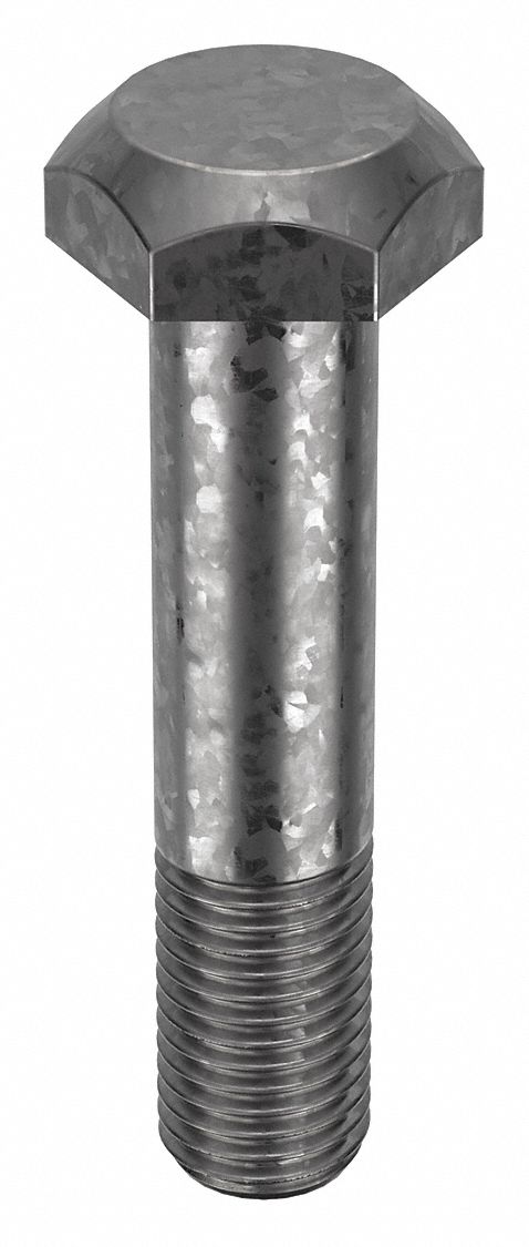 Structural Bolt: Steel, A325 Type 1, Hot Dipped Galvanized, 1 1/8"-7 Thread Size, 110 PK