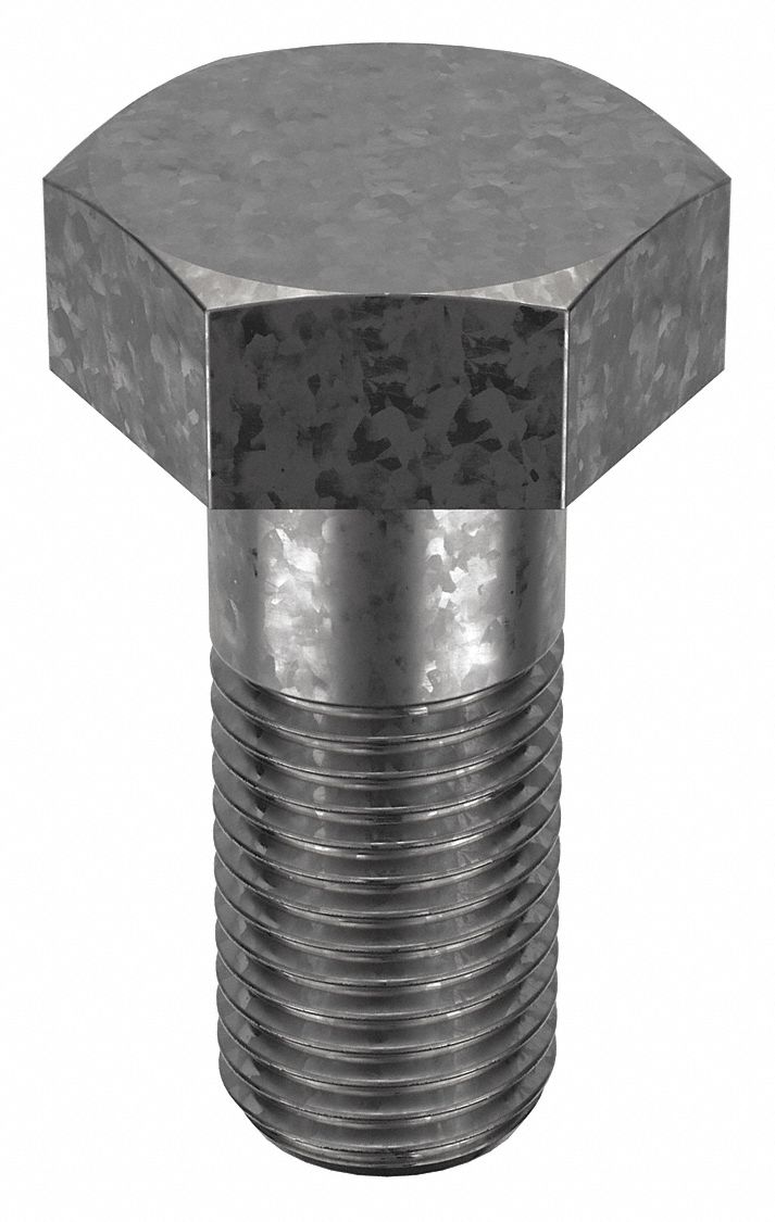 Structural Bolt: Steel, A325 Type 1, Hot Dipped Galvanized, 1 1/4"-7 Thread Size, 3 1/4 in lg, 5 PK
