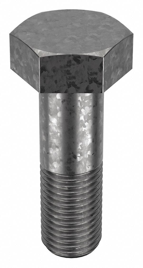 Structural Bolt: Steel, A325 Type 1, Hot Dipped Galvanized, 1 1/4"-7 Thread Size, 4 in lg, 5 PK