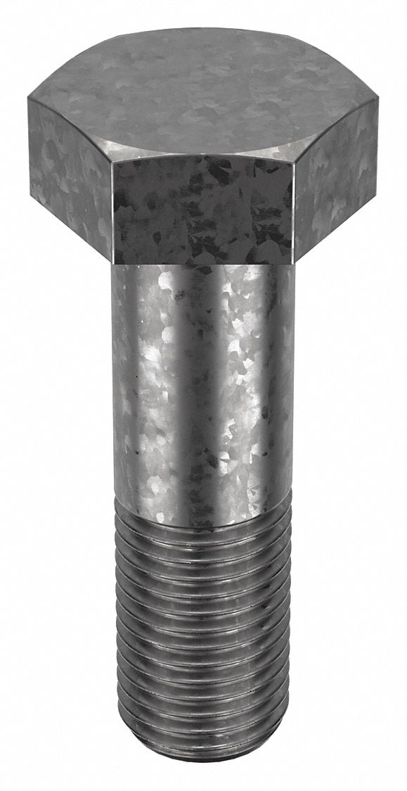 Structural Bolt: Steel, A325 Type 1, Hot Dipped Galvanized, 1 1/4"-7 Thread Size, 4 1/4 in lg, 5 PK