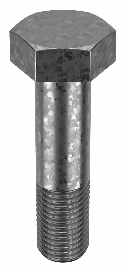 Structural Bolt: Steel, A325 Type 1, Hot Dipped Galvanized, 1 1/4"-7 Thread Size, 5 in lg, 5 PK
