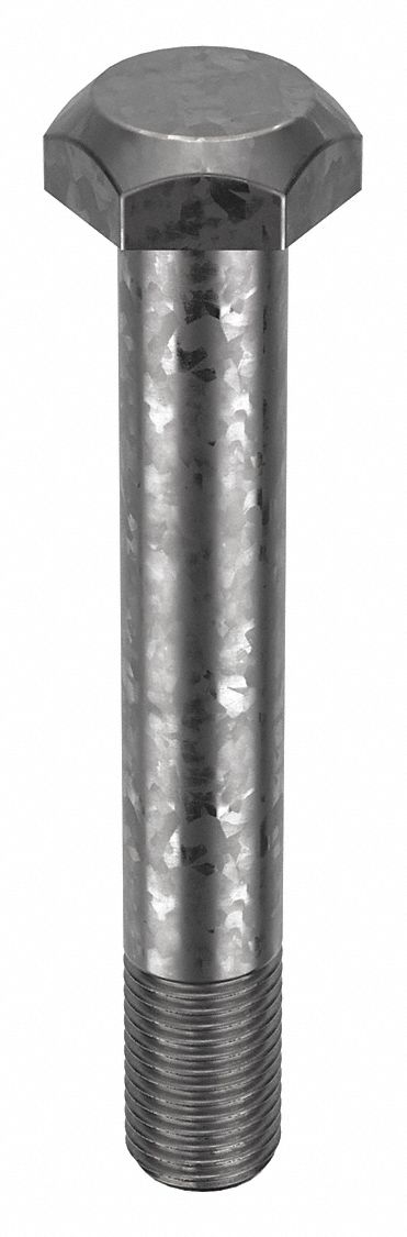 Structural Bolt: Steel, A325 Type 1, Hot Dipped Galvanized, 1 1/4"-7 Thread Size, 8 1/2 in lg, 40 PK