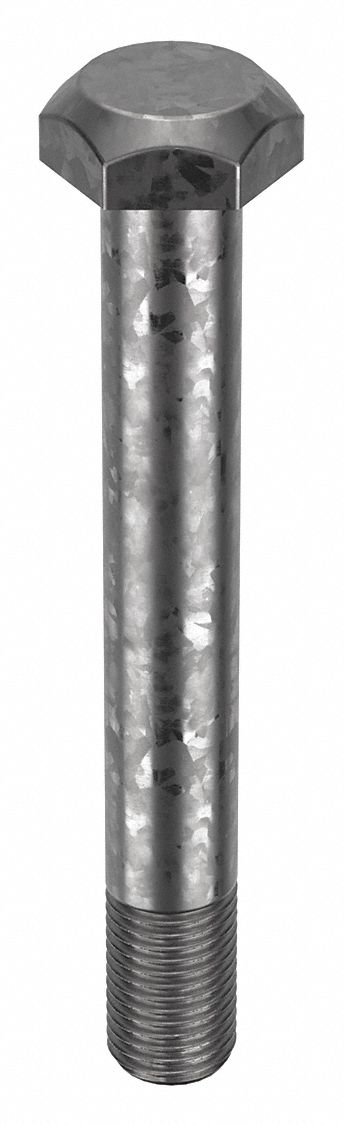 Structural Bolt: Steel, A325 Type 1, Hot Dipped Galvanized, 1 1/4"-7 Thread Size, 9 1/2 in lg, 30 PK