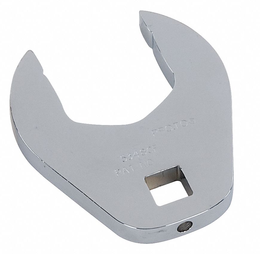 Crowfoot Socket Wrench: Alloy Steel, Chrome, 1/2 in Drive Size, 1 1/2 in Head Size
