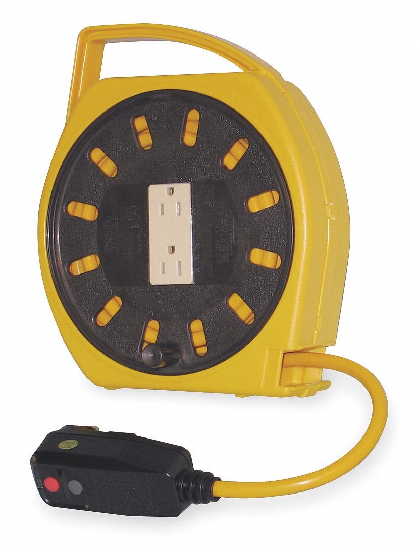 LUMAPRO Extension Cord Reel 20 ft Retractable Cord Lg, 14 AWG Wire