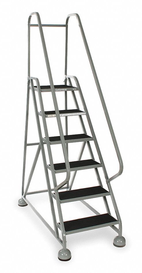 COTTERMAN Escalera Rodante Basculante, 80 de Altura, 5 Peldaños,  Capacidad: 450 lb. - Escaleras Rodantes - 20Z376