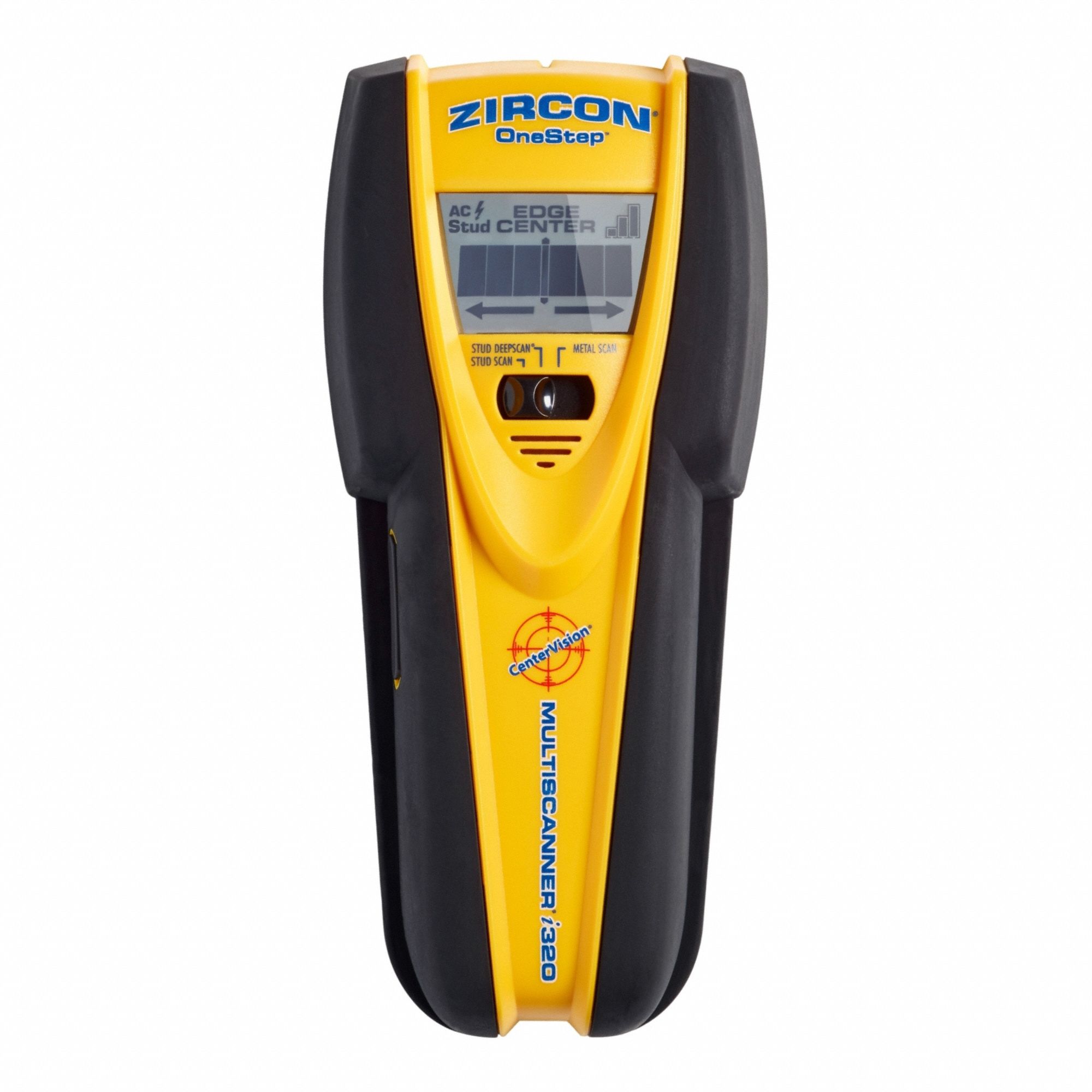Electronic Stud Finder: 9V (Included), Center, 6 3/16 in Overall Ht, 3 1/16 in Overall Wd