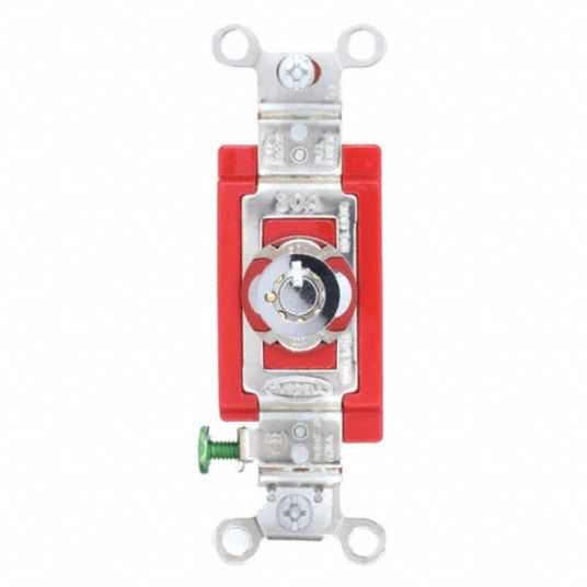 Locking Switch, Single Pole, Wall Switch 1TJW6HBL1221RKL Grainger