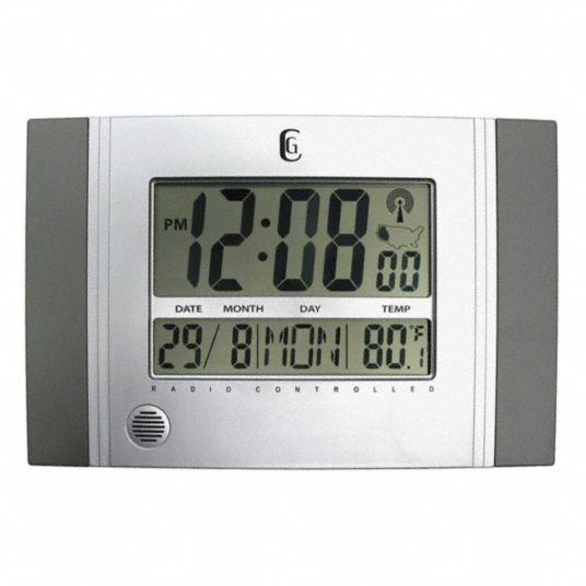 GRAINGER APPROVED Wall Clock, Digital, Battery 1TKA21TKA2 Grainger