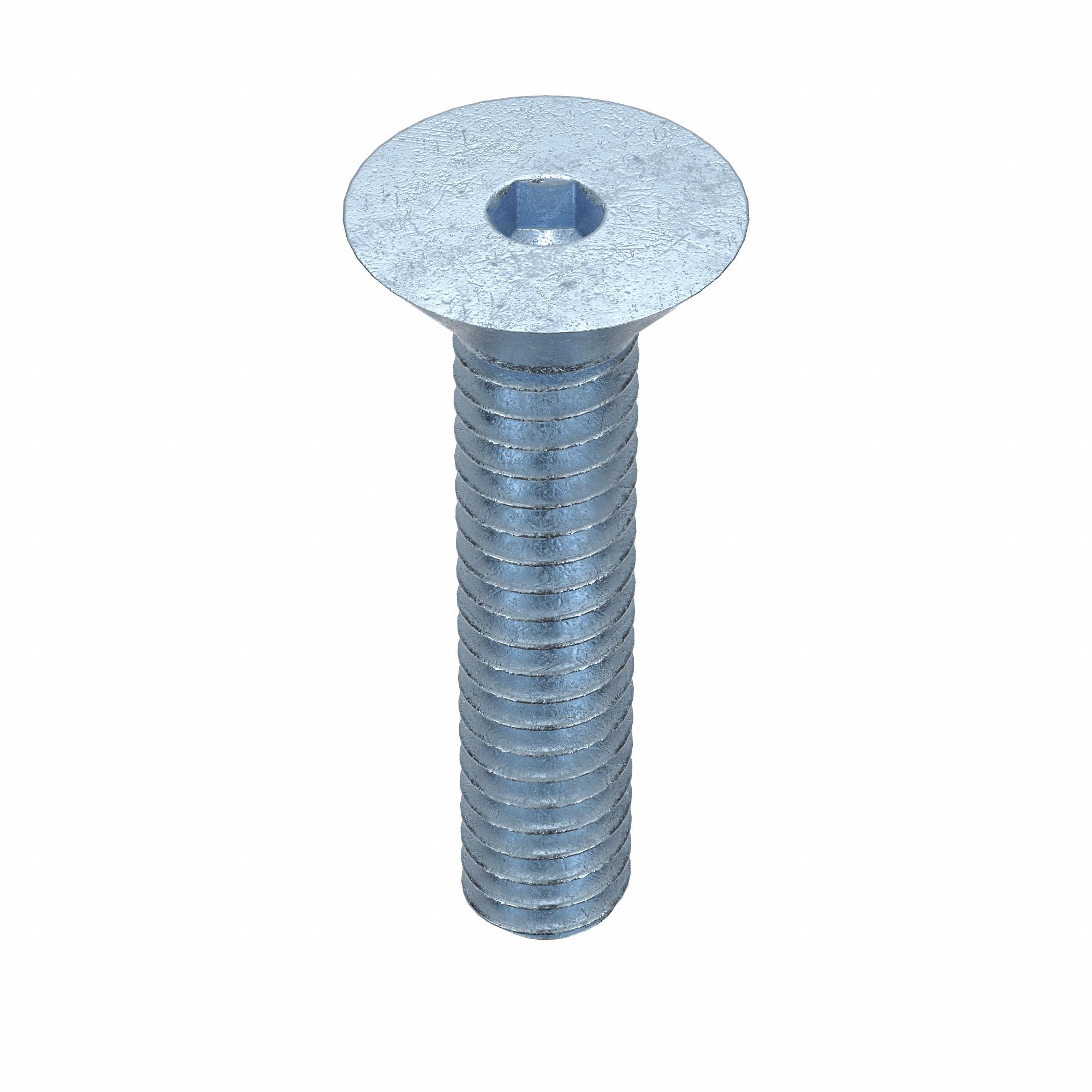 Socket Flat Head Screw: 1/4"-20 Thread Size, 27/32 in Lg, Flat, Zinc Plated, Alloy Steel, 10 PK