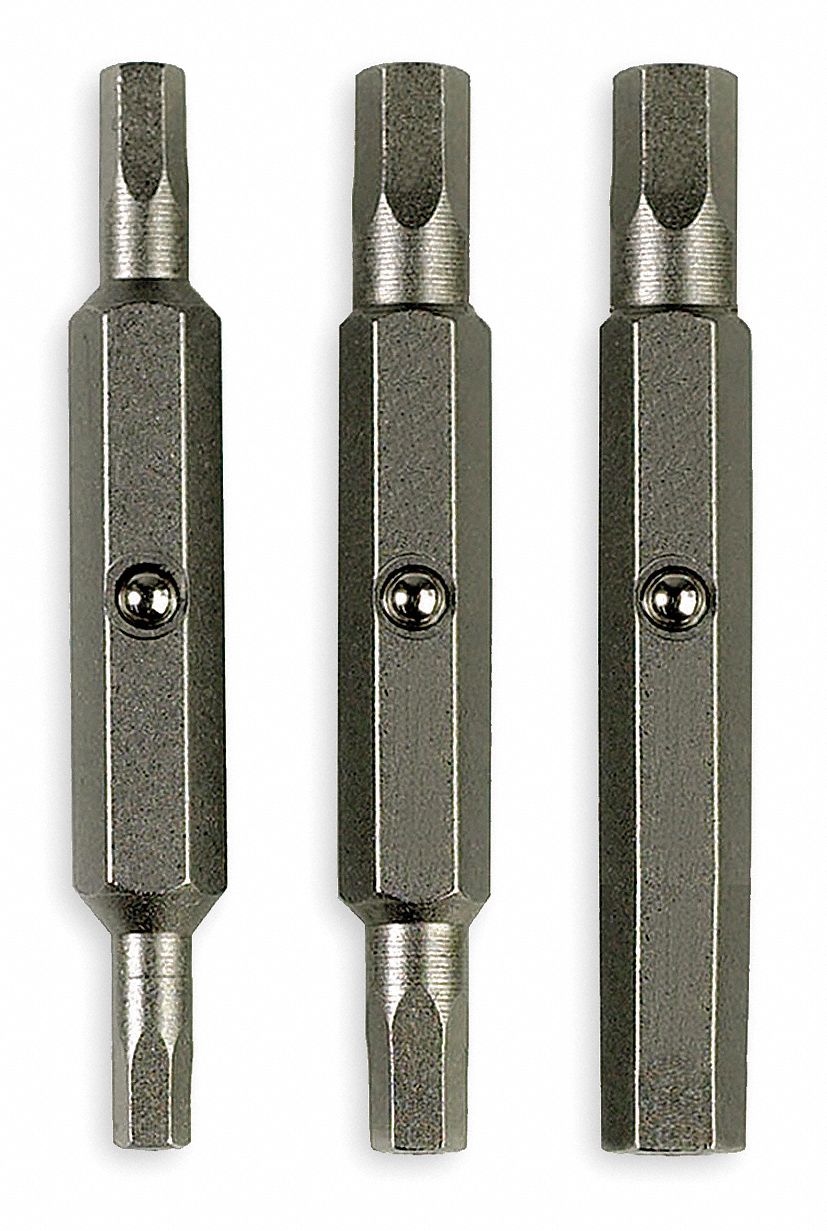 MEGAPRO 3Piece Screwdriver Bit Set, 1/4 in Hex Shank Size 1TLJ49BP