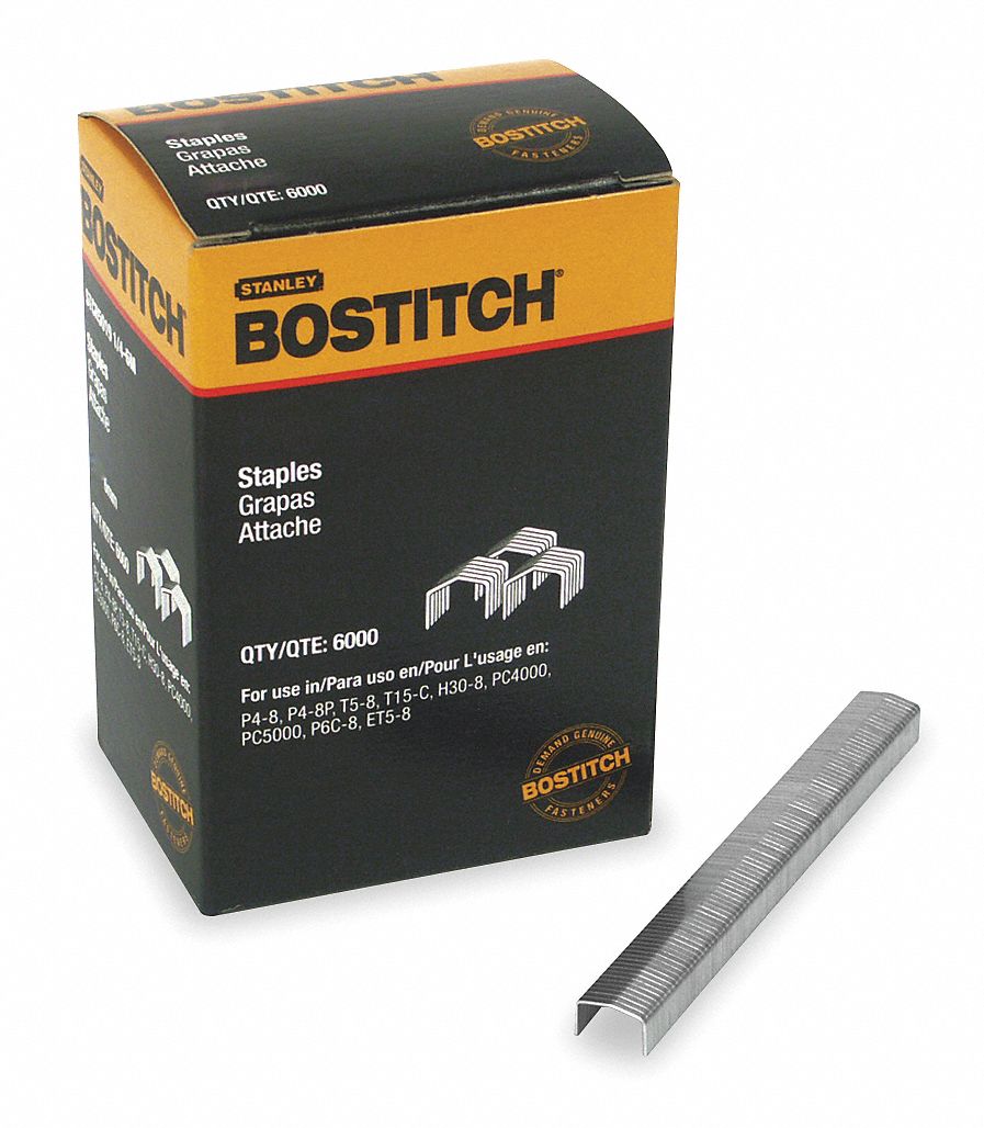 BOSTITCH STAPLES STEEL 9 16 IN LEG L 7 16 IN CROWN 4000 PK