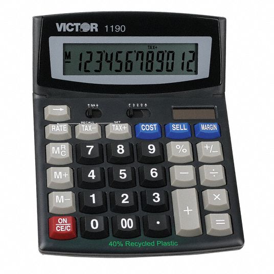 Victor Financial Calculator 12 Display Digits 7 3 4 In Length 6 In Width 1 In Depth 1tlu8 1190 Grainger