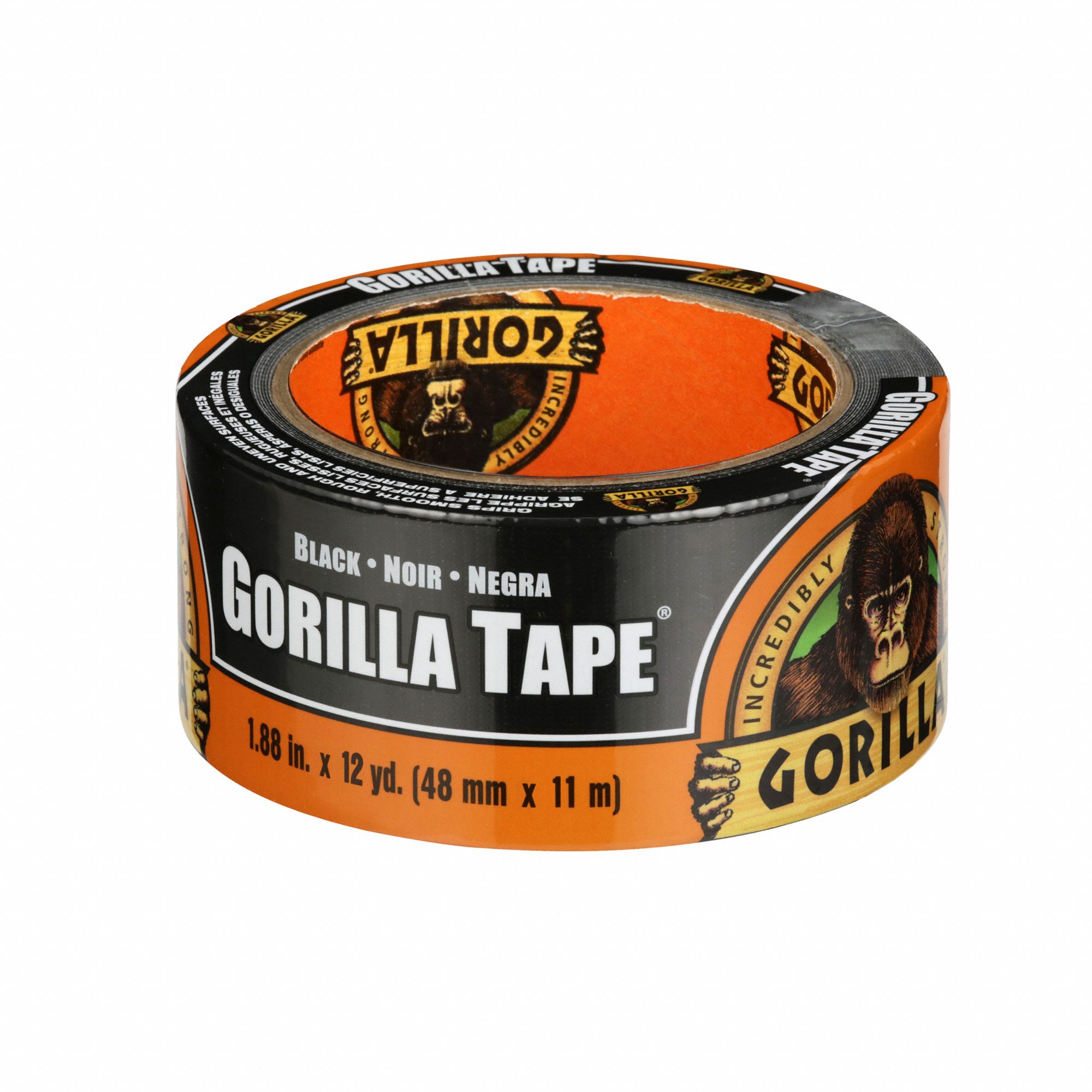 GORILLA Duct Tape: Gorilla, Heavy Duty, 1 7/8 in x 12 yd, Black ...