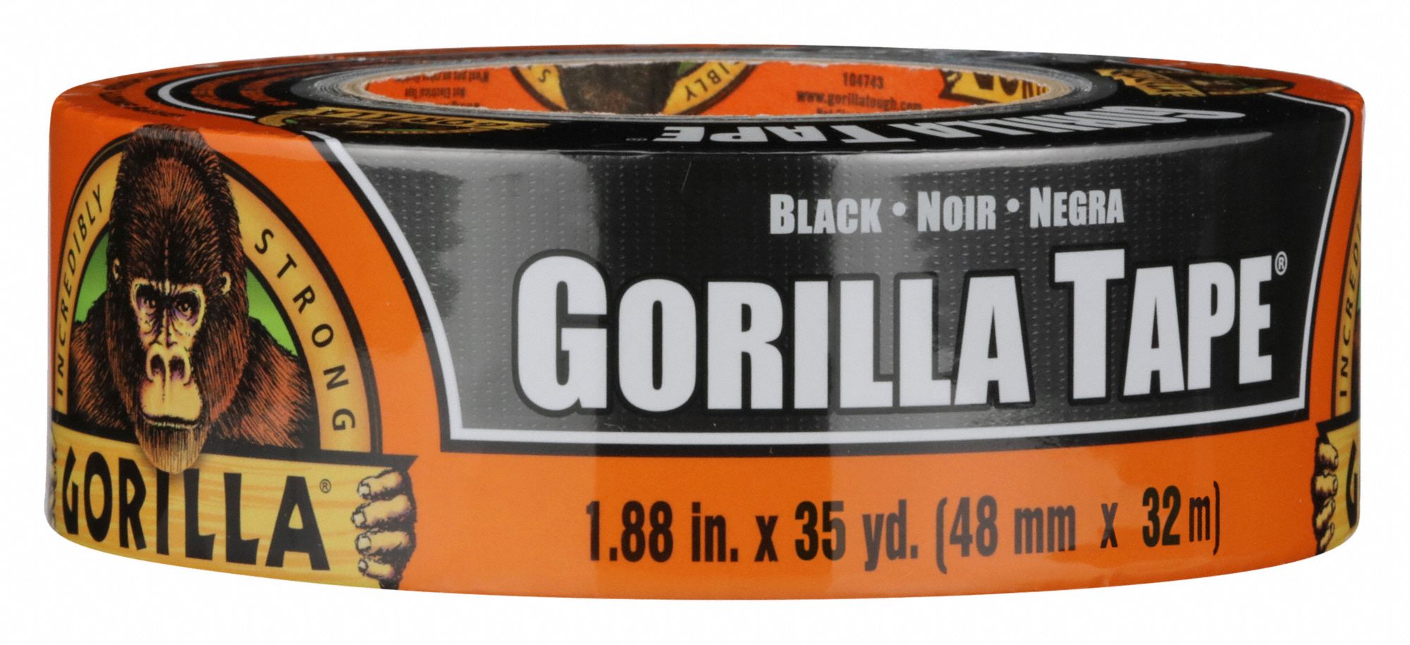 Cinta adhesiva negra para conductos Gorilla®, 3 x 30 yardas, 17 mil de  grosor