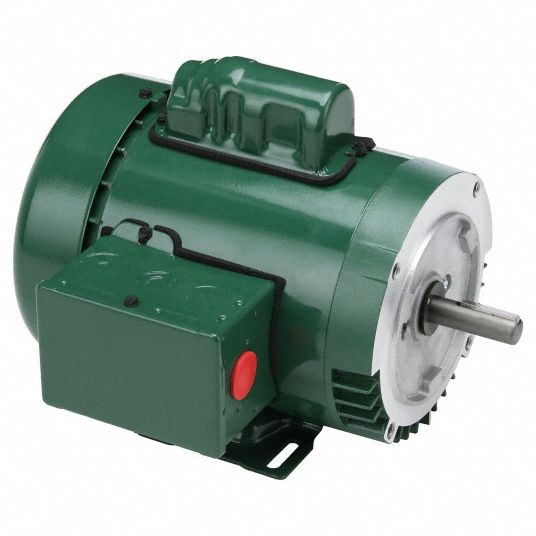 DAYTON High Torque Farm Duty Motor: 1/2, 1,725 Nameplate RPM, 115/230V AC,  56C, Manual, Keyed