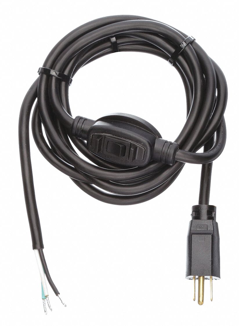 14 AWG Wire Size, 10 ft Cord Lg, Power Cord 1TNC71TNC7 Grainger