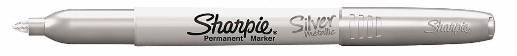 PERMANENT MARKER, SILVER METALLIC, 12 SILVER METALLIC, FINE, CAPPED, SINGLE TIPS