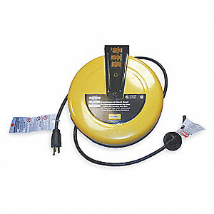 HUBBELL WIRING DEVICE-KELLEMS Retractable Cord Reel, 120VAC, Flying ...