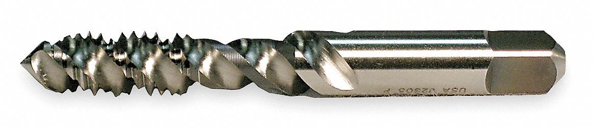 TARAUD À CANNELURE HÉLICOÏDALE, FILETAGE M6X1, FILETAGE 15,88 MM LONG, 63,5 MM LO, FICHE, D5/6H