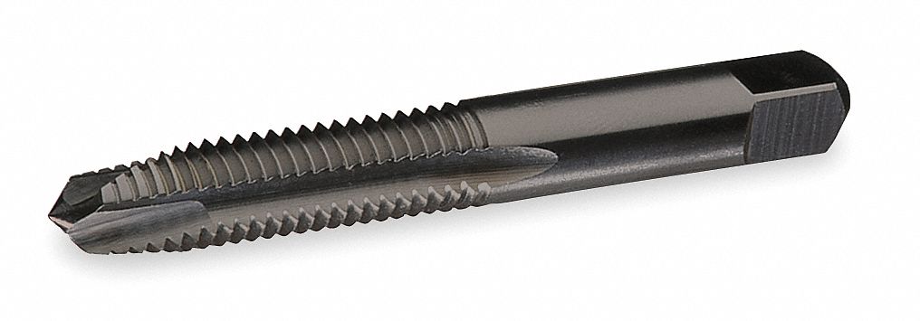 SPIRAL POINT TAP, #4-40 THREAD, 9/16 IN THREAD L, 1⅞ IN LENGTH, PLUG, PIPE