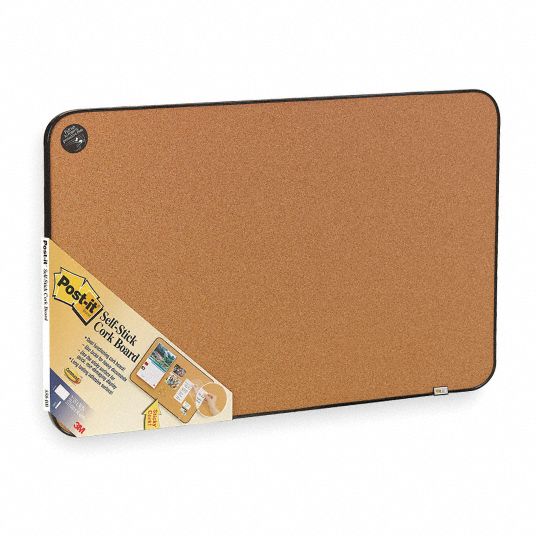PushPin Bulletin Board, Cork, 36 inH x 22 inW, Natural Grainger
