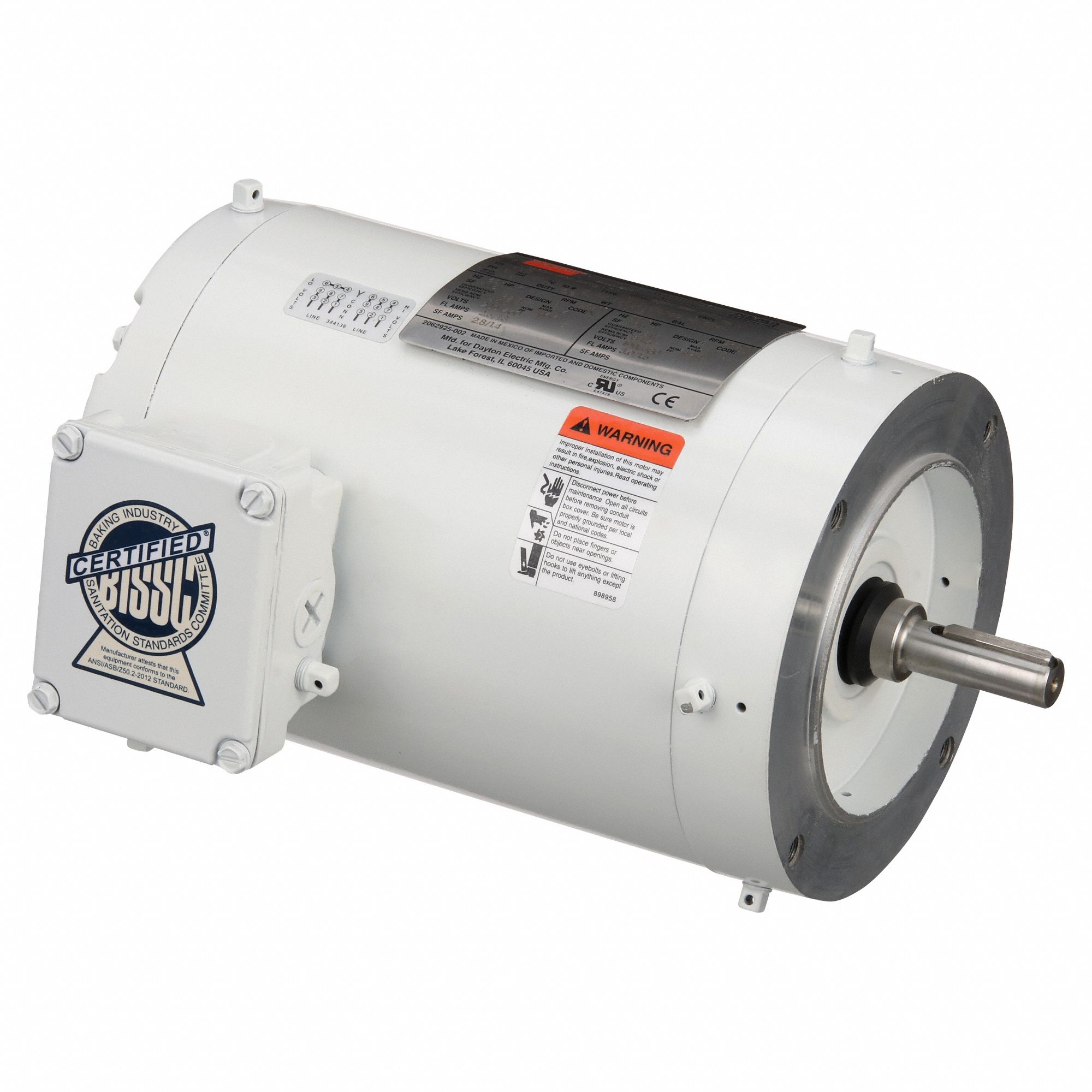 Washdown Motor,1 HP,3520,56C,230/460V