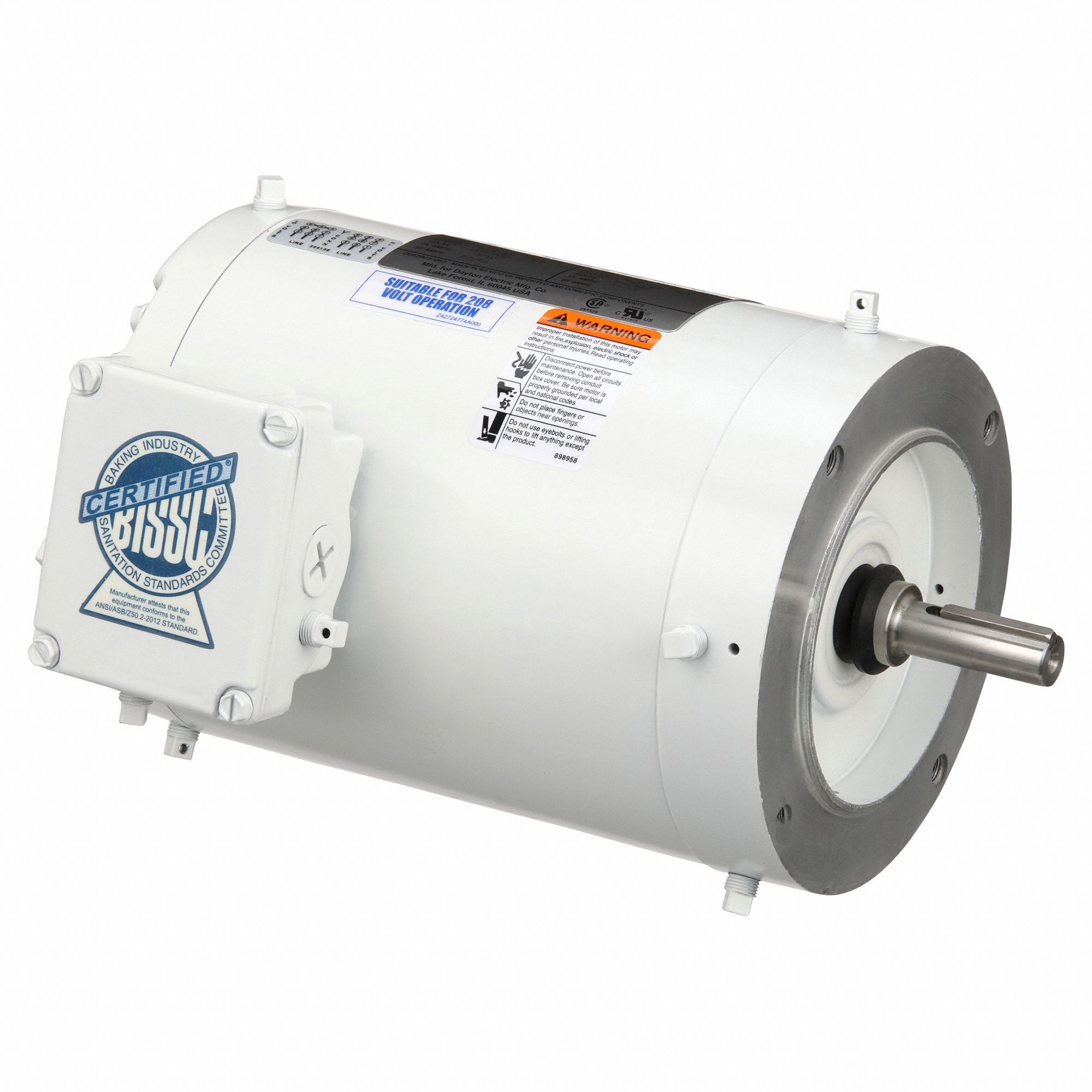 Washdown Motor: Three-Phase, 3/4 hp Horsepower, 1, 745 RPM RPM, 230/460V AC, 56C Frame Size