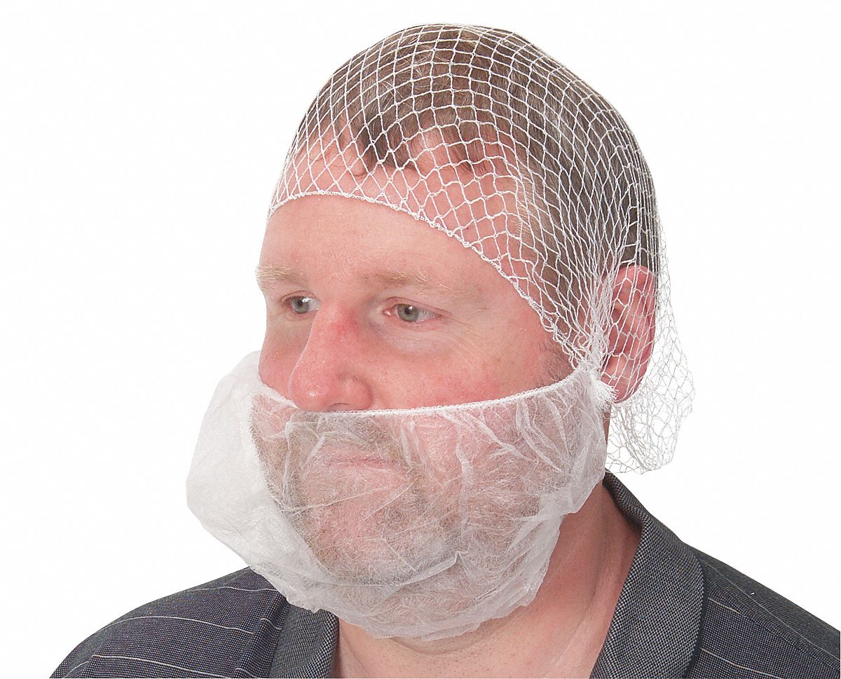 BEARD COVER, GENERAL USE, POLYPROPYLENE, LATEX-FREE, UNIVERSAL, WHITE, 100 PK