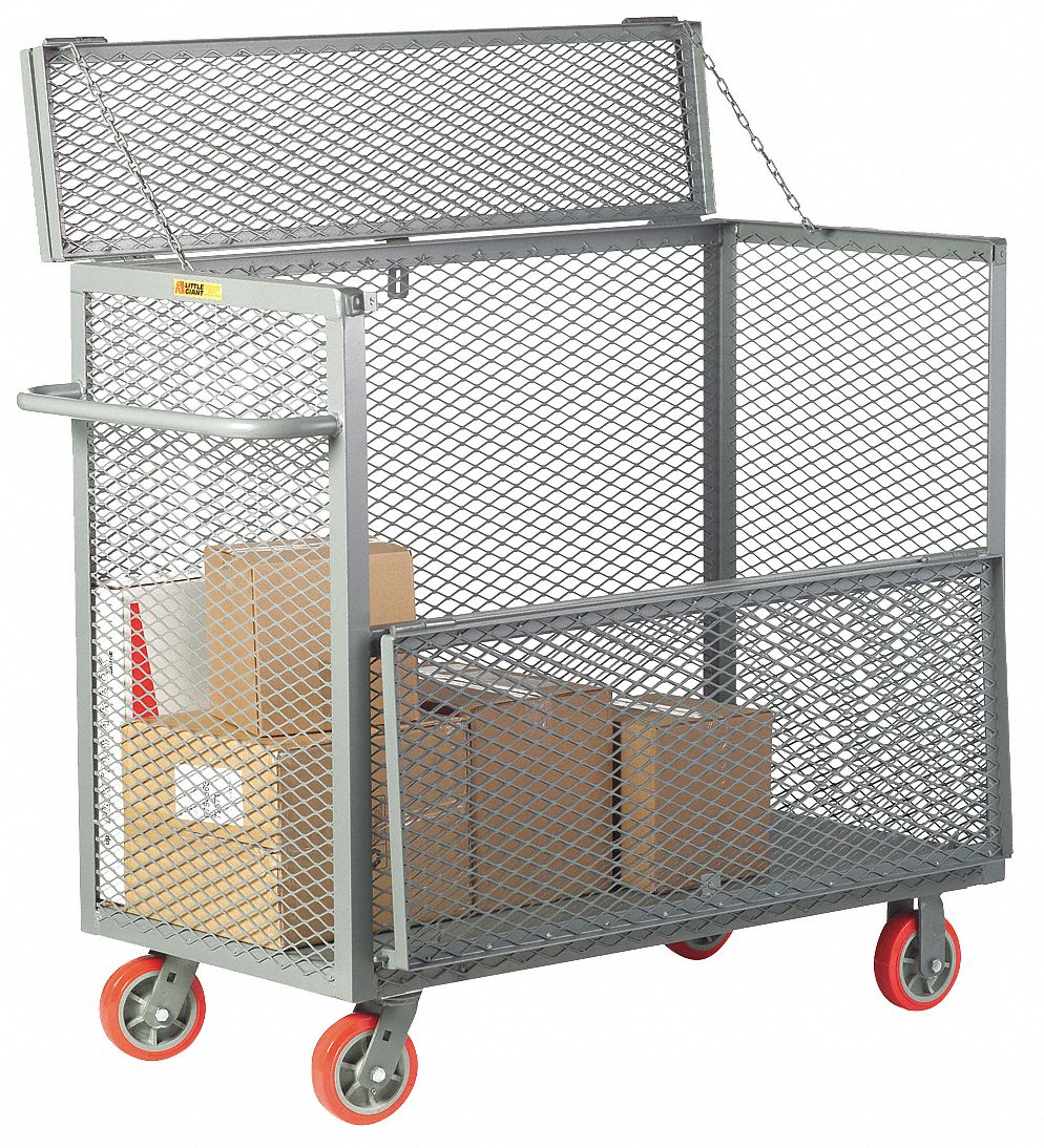 Security Box Cart, 3600 lb Load Capacity, 48 in x 30 in - Grainger