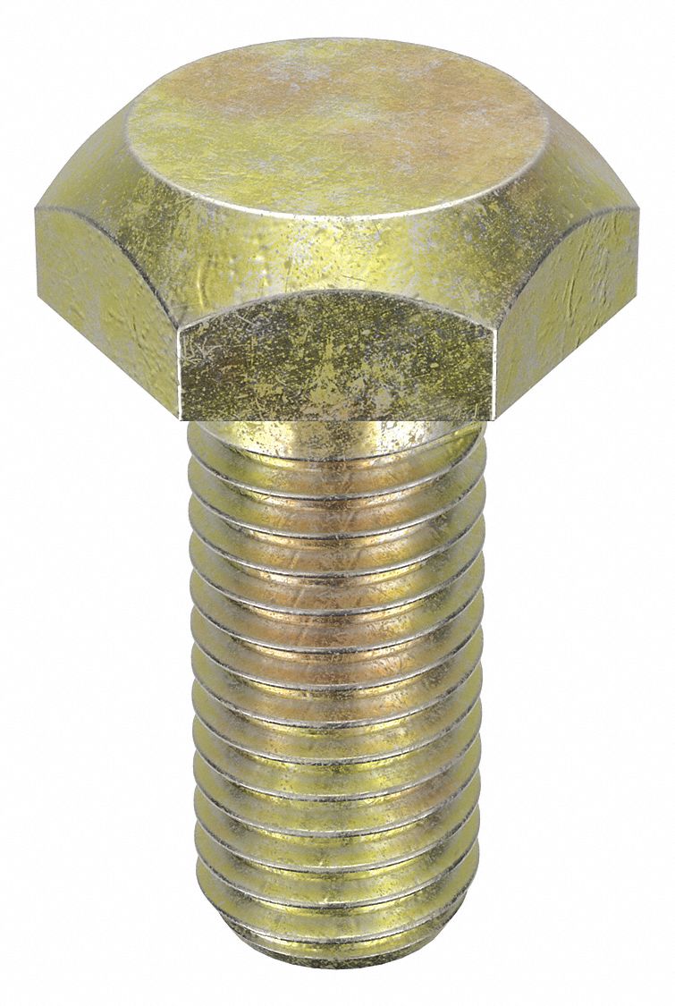 Structural Bolt: Steel, A325 Type 1, Zinc Yellow, 5/8"-11 Thread Size, 1 1/2 in lg, 25 PK