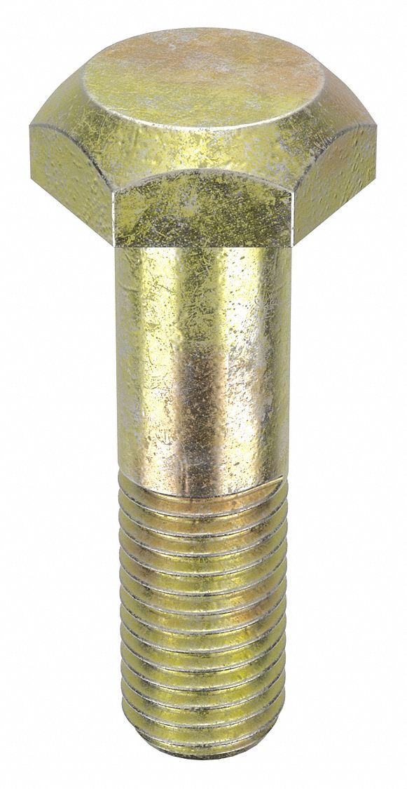 Structural Bolt: Steel, A325 Type 1, Zinc Yellow, 3/4"-10 Thread Size, 2 3/4 in lg, 25 PK