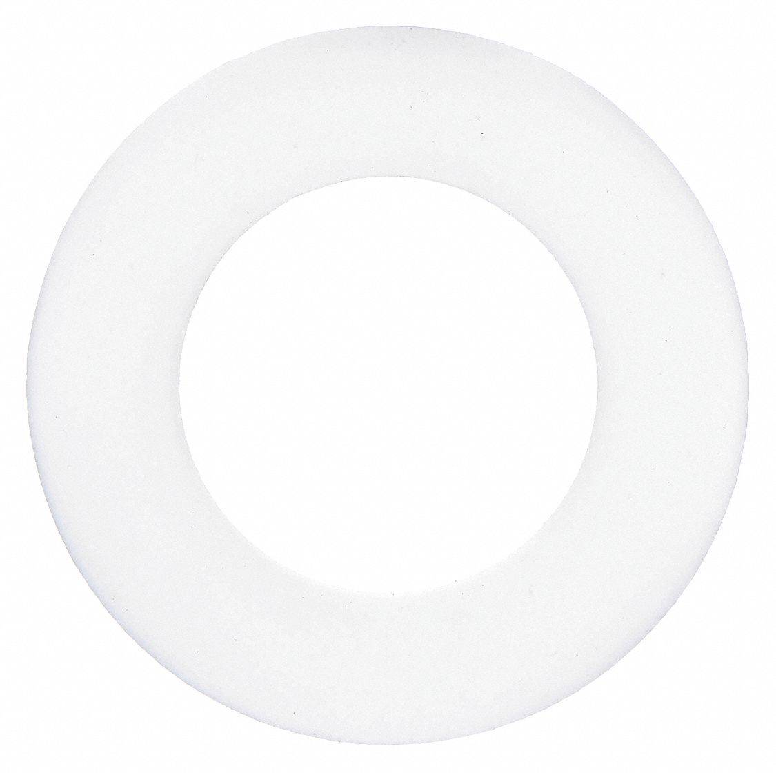 RING FLANGE GASKET: CLASS 150, PTFE, FOR ½ IN PIPE, 1/16 IN THICK, WHITE, 27/32 IN ID