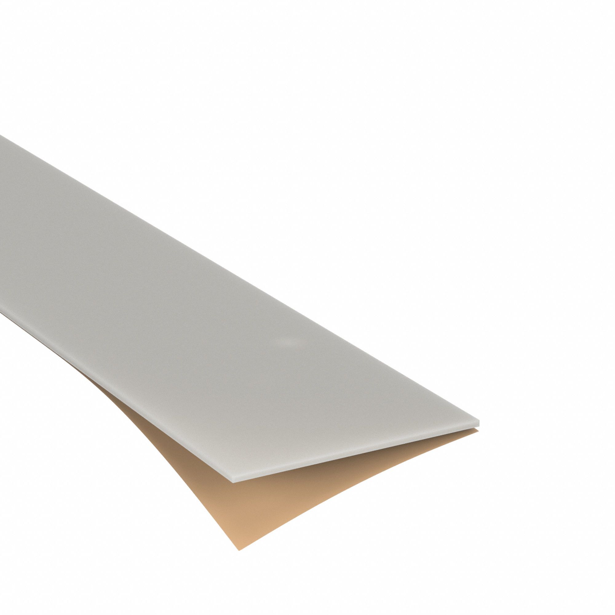 Rubber Strip: Buna-N, Food Grade, 3/16 in Thick, 4 in x 36 in, White, 60 Shore A Durometer, Adhesive