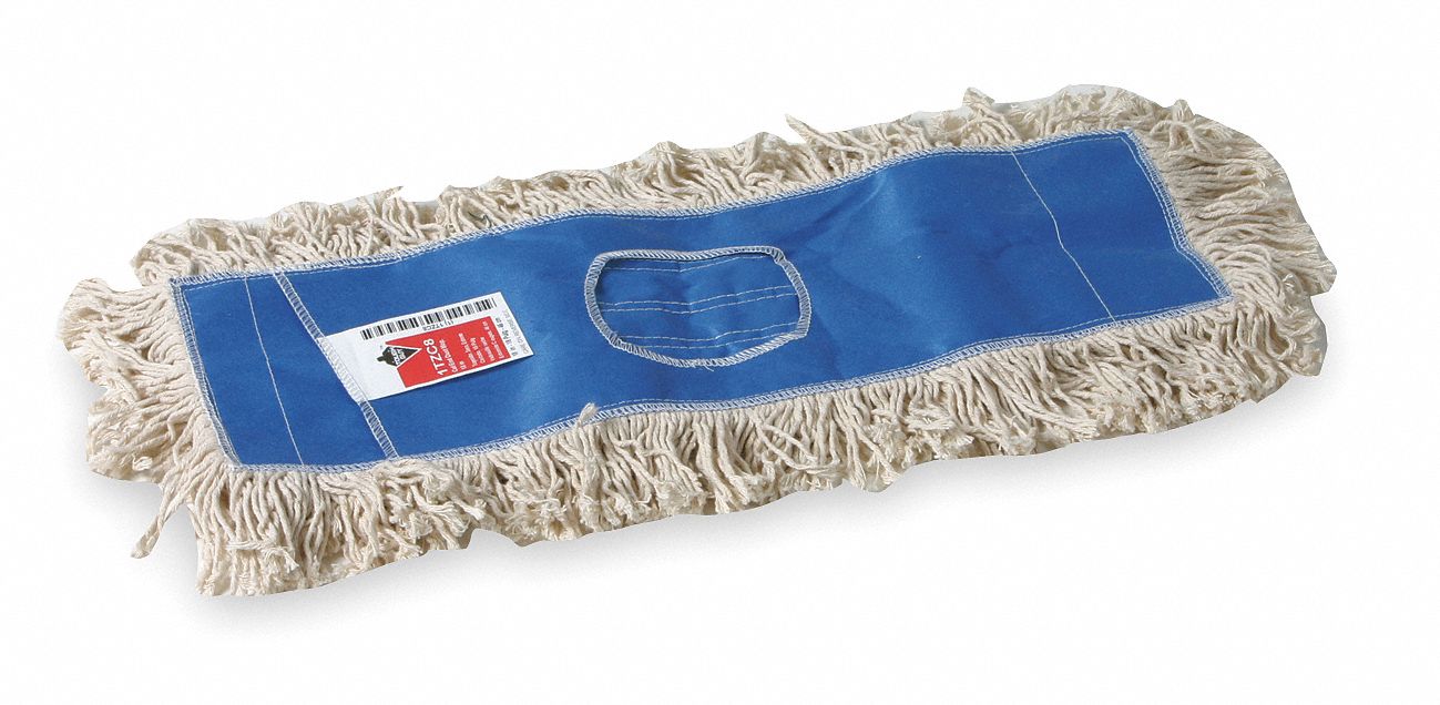 DUST MOP,BLUE/WHITE,COTTON
