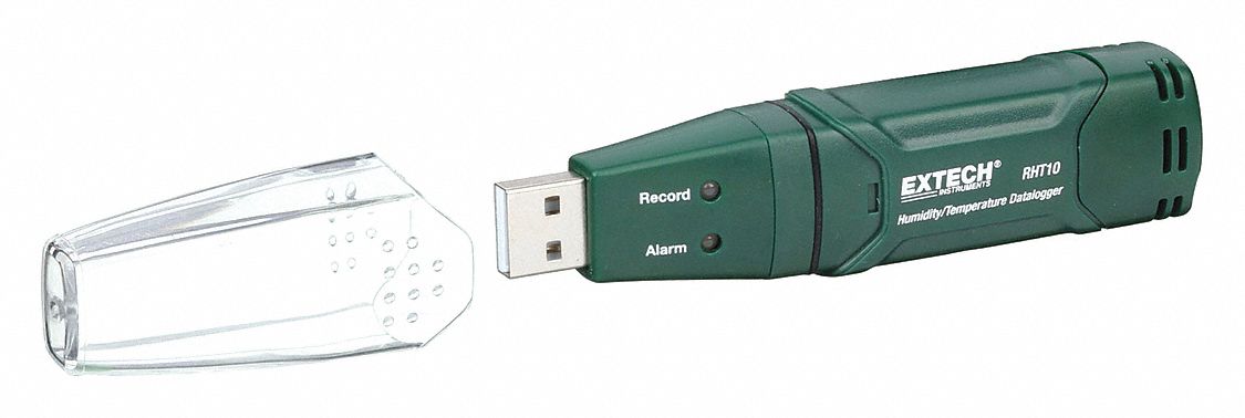 EXTECH, ±1°F Temp/±3% RH From 40 To 60% Accuracy, -40° to 158°F, Data Logger  - 1TZP9