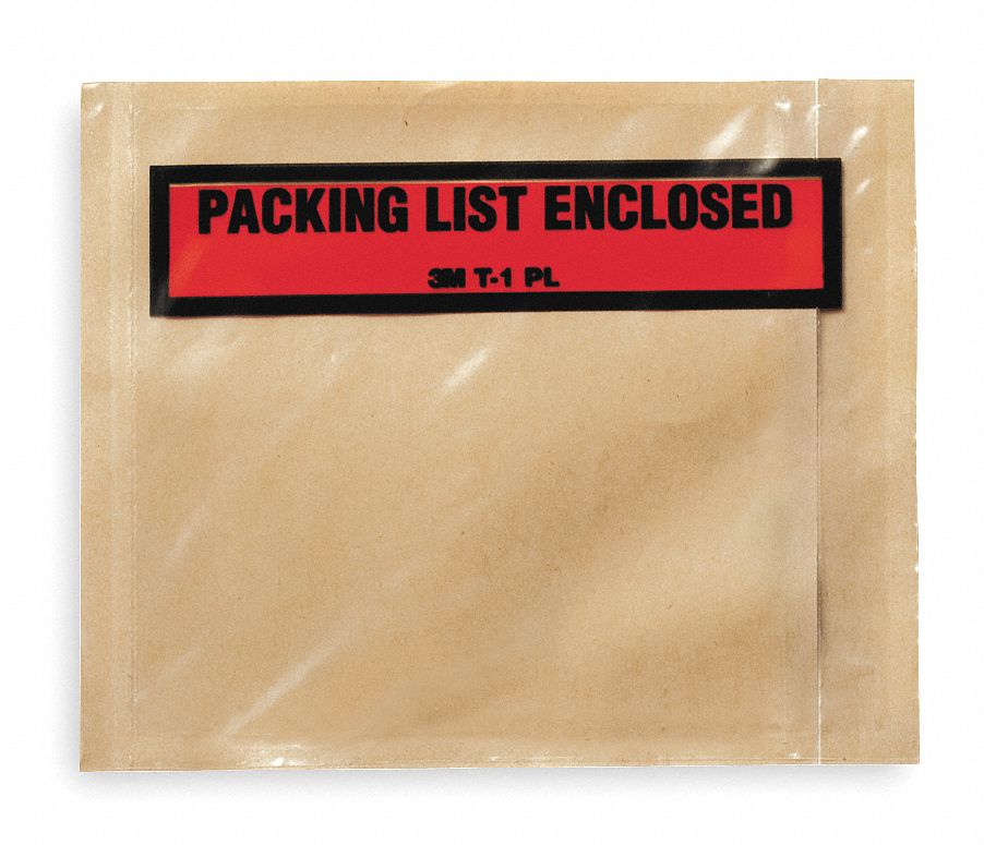 3M Packing List Envelope, PK 1000 1TZW8PLET1 PL Grainger