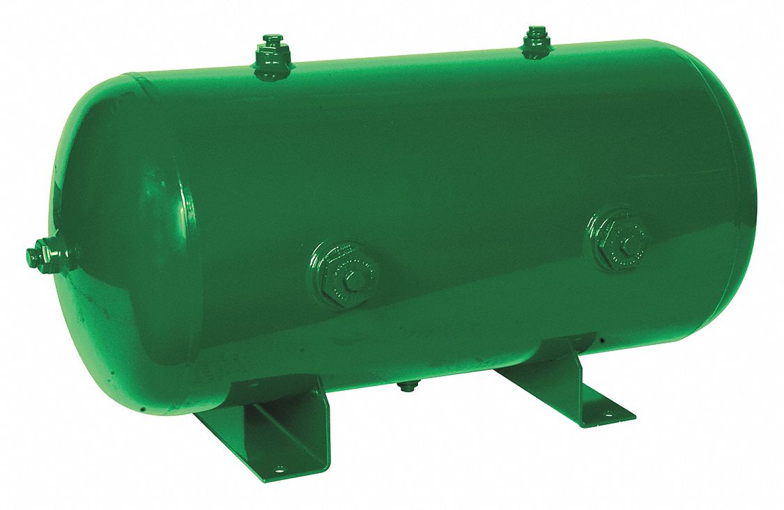 SPEEDAIRE Air Tank: 20 gal Tank Capacity, 175 psi Max Op Pressure,  Horizontal, 32.5 in Overall Lg