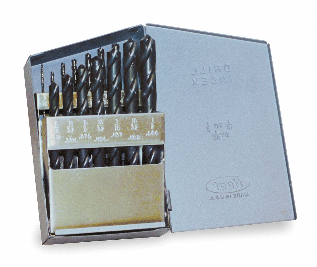 CHICAGOLATROBE Jobber Drill Bit Set, Number of Drill Bits 15, Drill Bit Point Angle 118