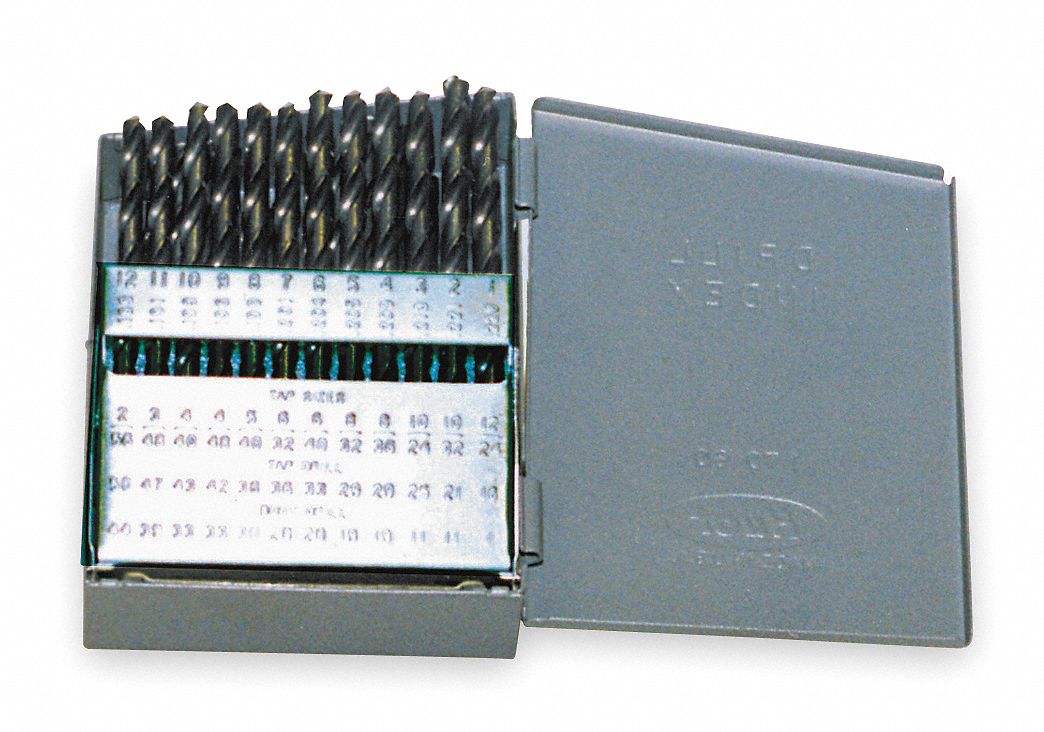 CHICAGOLATROBE Jobber Drill Bit Set, Number of Drill Bits 60, Drill Bit Point Angle 118