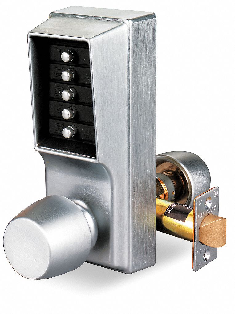 Kaba 1011-26D-41 Push Button Lock, Entry, Satin Chrome