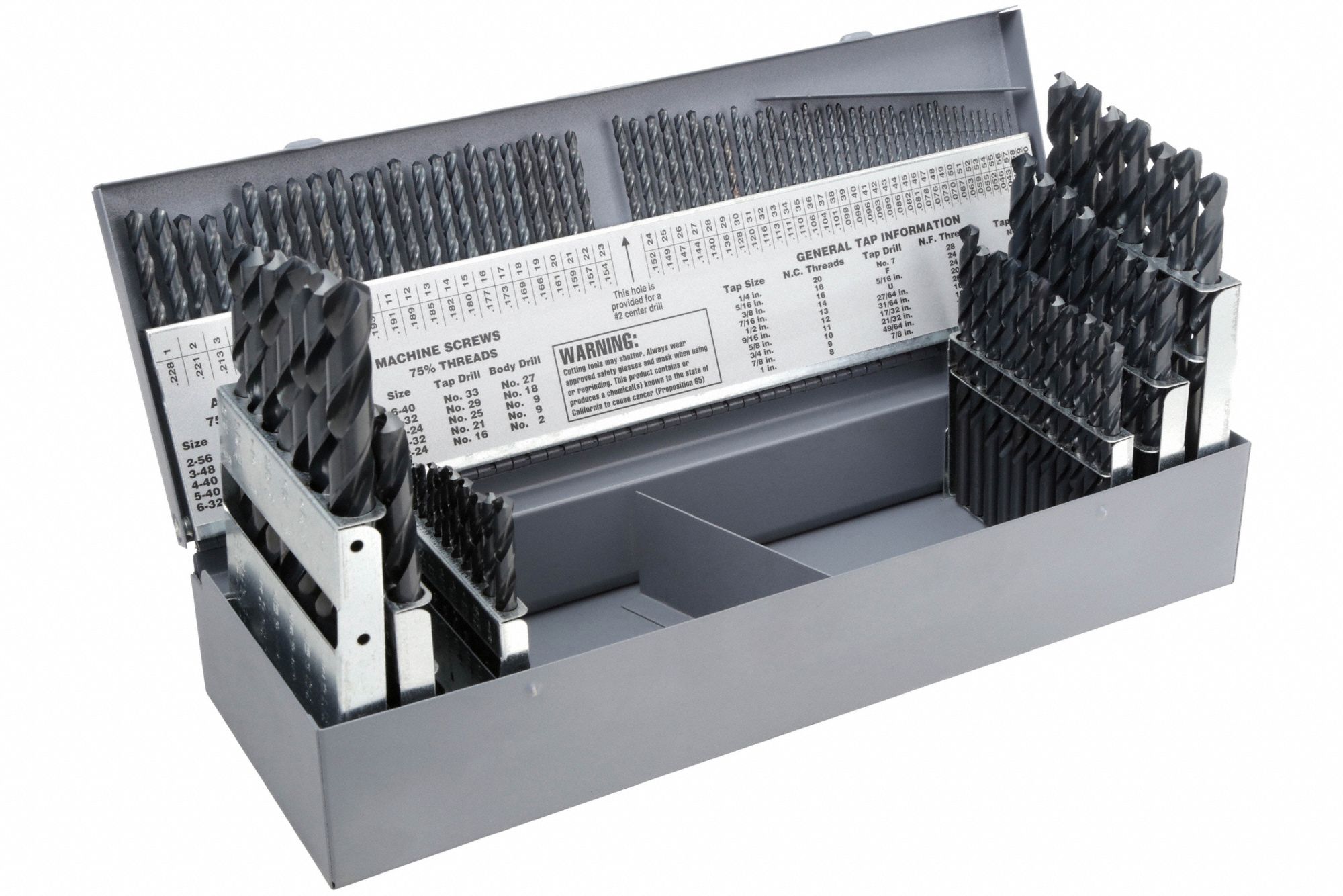 JOBBER LENGTH DRILL BIT SET, 1/16 IN SMALLEST DRILL BIT, ½ IN LARGEST DRILL BIT SIZE