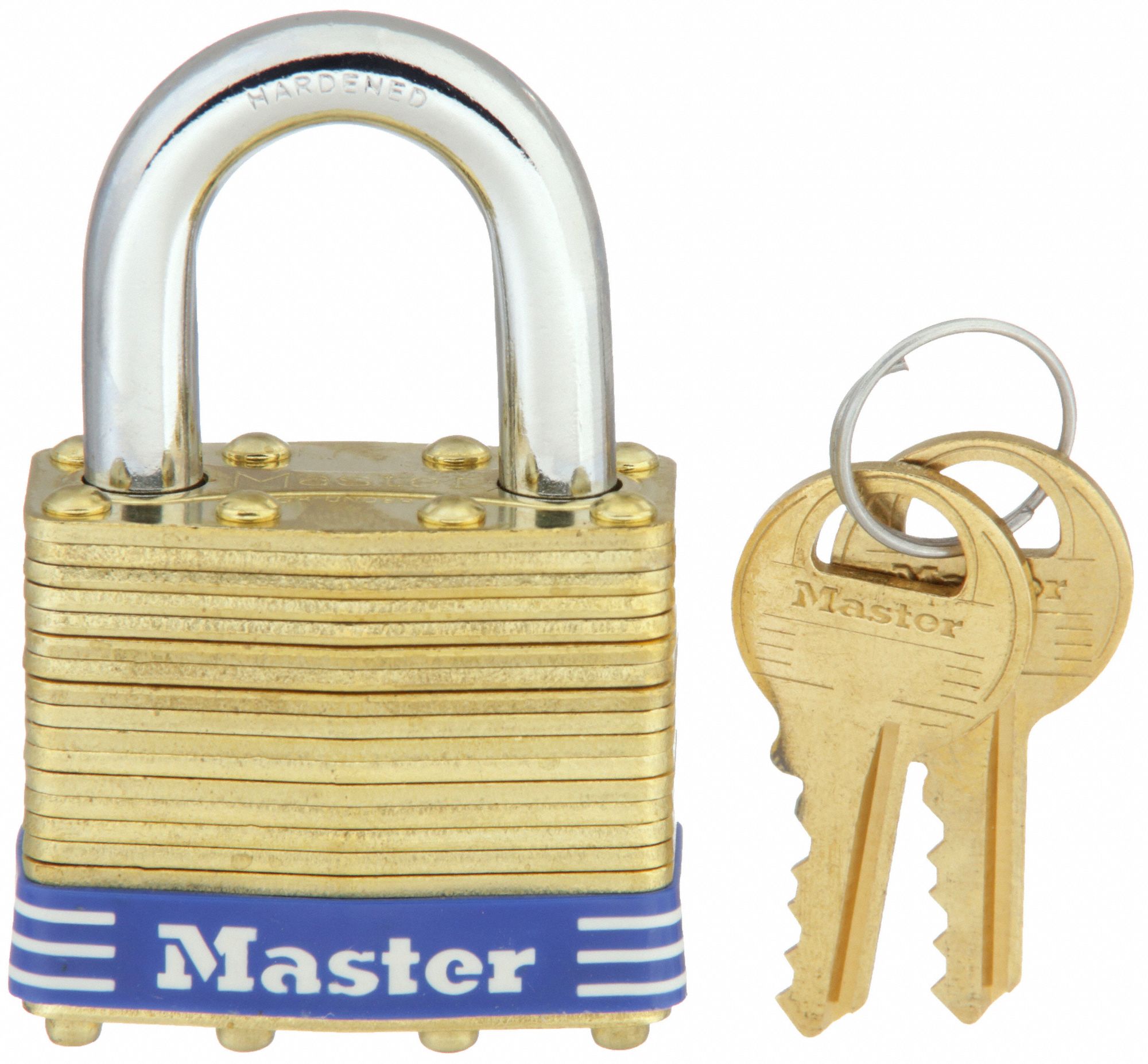 KEYED PADLOCK,3/4 IN,RECTANGLE,GOLD