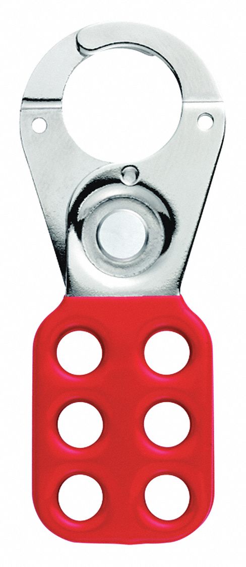 Red FREE SHIPPING Master Lock 420 Lockout Tagout Hasp with Vinyl-Coated Handle 