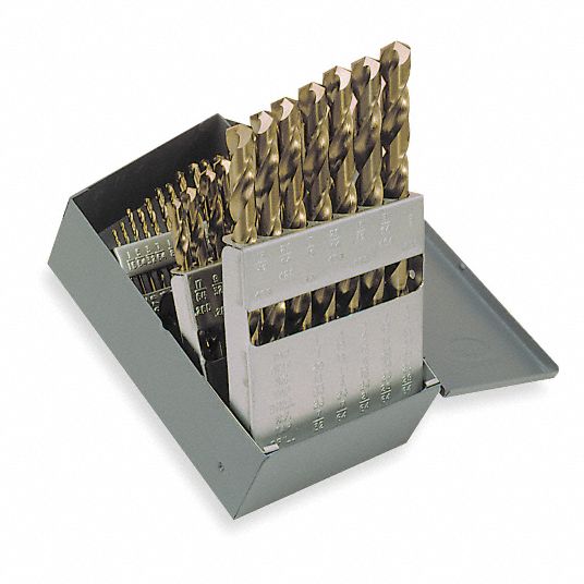 CHICAGOLATROBE Jobber Drill Bit Set 1/16 in Smallest Drill Bit Size, 1/2 in Largest Drill Bit