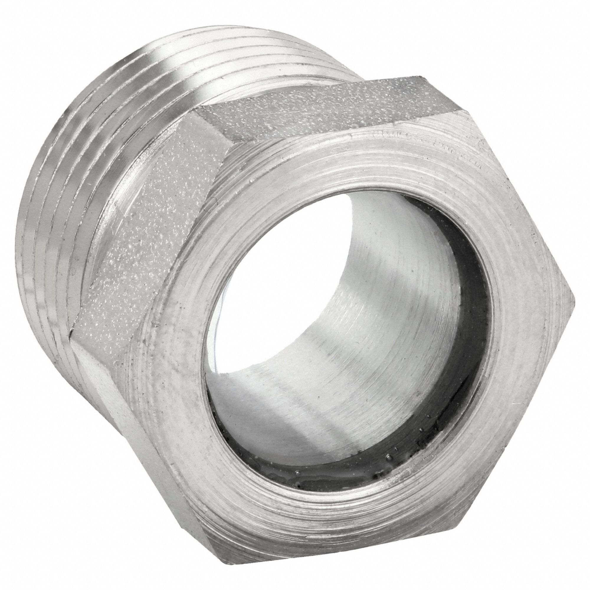 Fused Sight: Carbon Steel, NPT, 3/4"-14 Thread Size, Fused Window, 500°F Max Op Temp