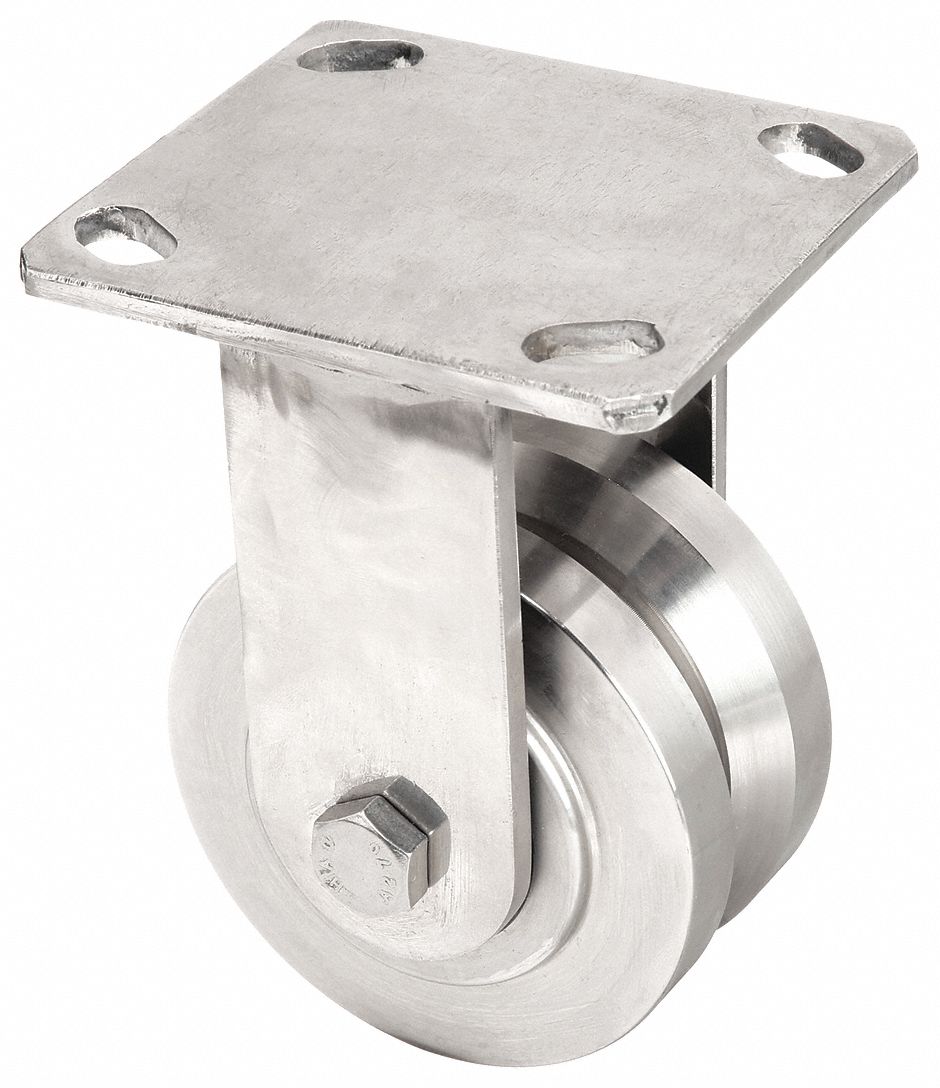 V-Groove Track-Wheel Plate Caster,Rigid